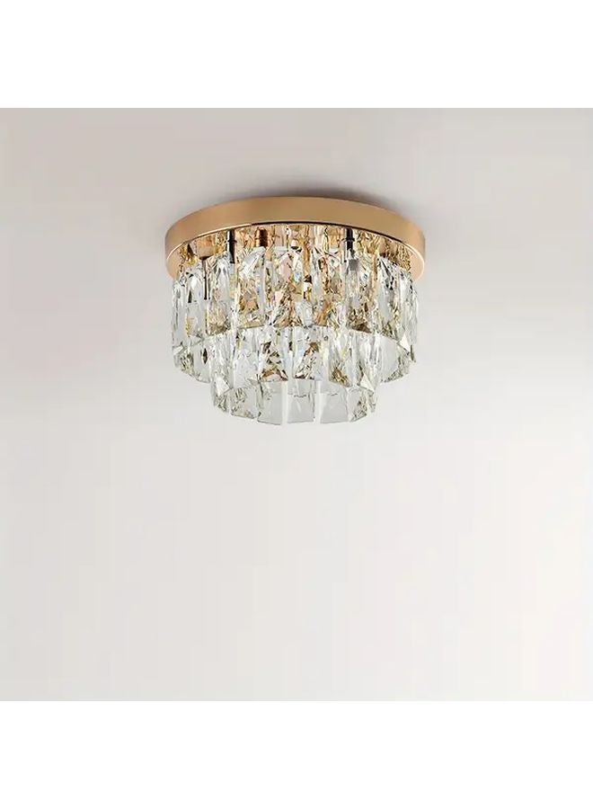 Modern Crystal Chandelier Semi Flush Mount Ceiling Light Silvery For Entryway Hallway Balcony - Image 4